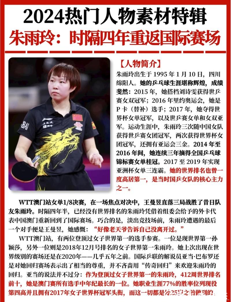 朱雨玲多哈豪取两连冠，她的“抗削心法”值得国乒女队好好学习